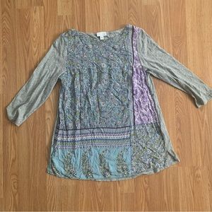 J Jill Women’s Top Floral 3/4 Sleeve Size Small